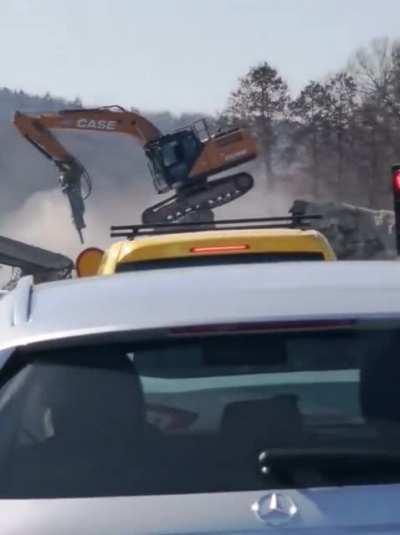 WCGW stopping on top of the bridge that you’re demolishing