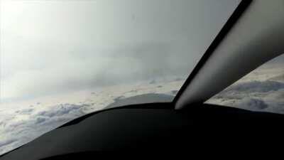 weaving in and out of clouds earlier today