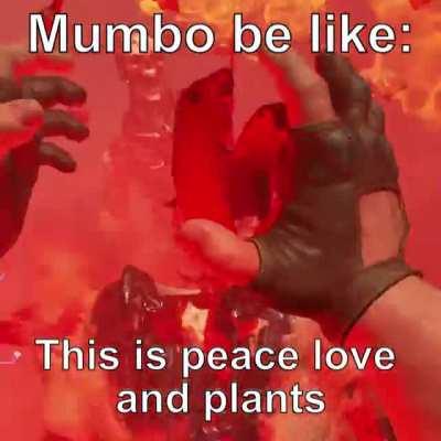 [Video of Doom Eternal gameplay] Mumbo be like: This is peace love and plants