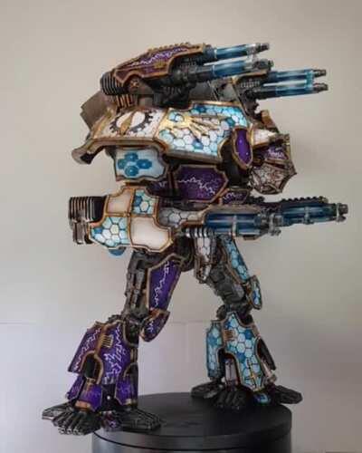 Behold the Diamond Thunderstorm Warlord Titan - 3D printed and covered in 200+ rhinestones. The print isn't perfect, but that makes him all the more unique!