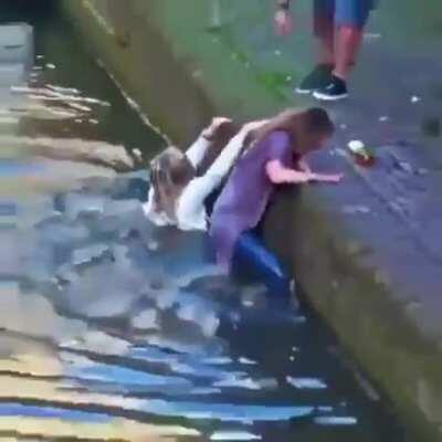 What could go wrong literally pushing on the bank before disembarking?