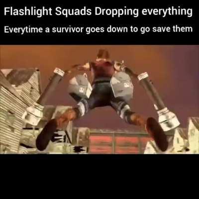 It's literally feels like this you pick up and your surrounded by 2 or 3 survivors but i like it cause they're not doing gens (Original Full video source @willtellstories, Tiktok)