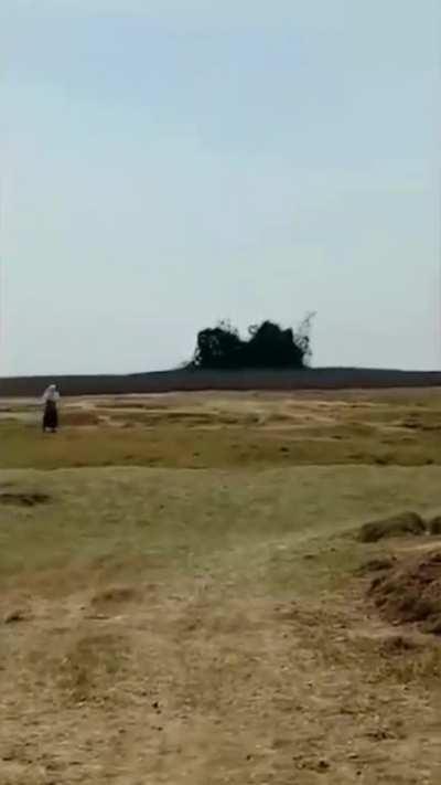 Sudden mud volcano eruption