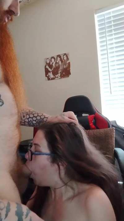 She gets excited with my cock in front of her