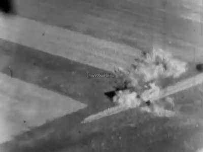 350th FS CO Lt Col Kenneth Woodrow Gallup in a P-47 attacking a pair of Fieseler Fi 156 Storch liaison aircraft on August 28th 1944