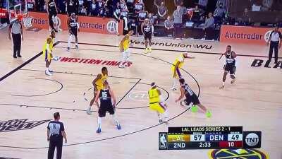 Jamal Murray with the Jordan-like double clutch layup in the Western Conference Finals