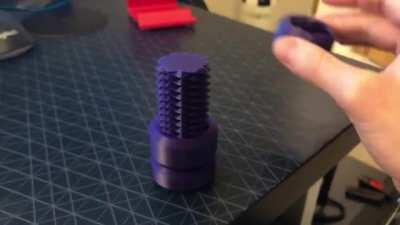 I designed this “screw” toy that can thread clockwise and counterclockwise nuts. It’s extremely satisfying to play with.