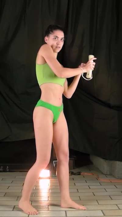 I have a sports bra matching the rest of my sexy dancing outfit