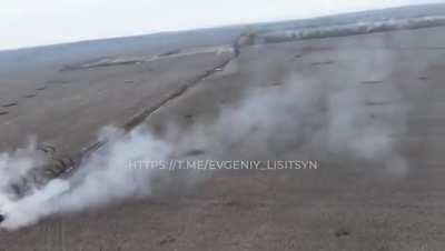 Footage of Russian BMPT 'Terminator' in combat, firing at targets (may be first combat footage of it ever) - NO AUDIO or location provided - Telegram source