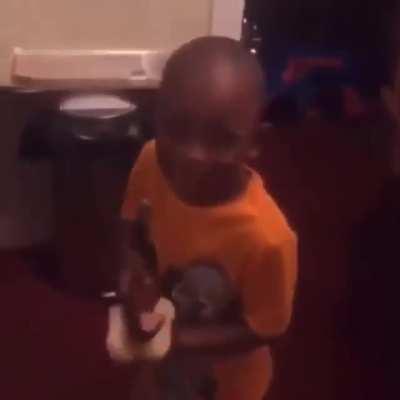 Lil nigga was excited to eat that monstrous frank