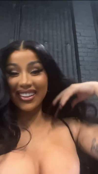 Cardi B (Almost) Nip Slip