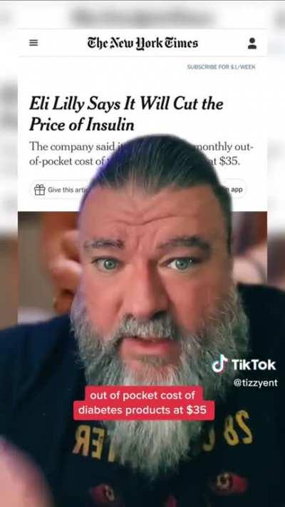 Insulin from Eli Lily will now be $35 a month