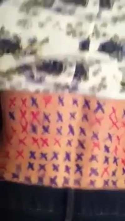 This girl mapped out all of her friend's ticklish and nonticklish spots on her back. Tickle Spot Battleship