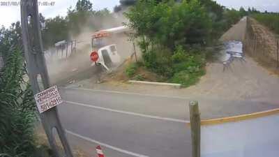 Truck driver killed after train rams it