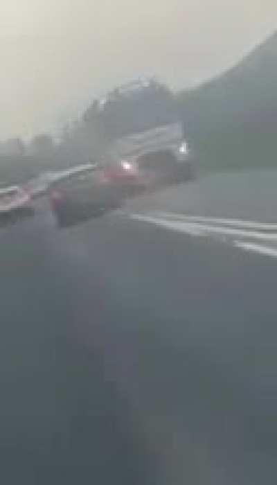 Dangerous driver and crash on a38