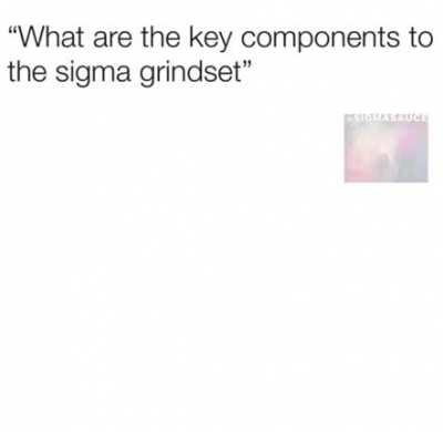 Sigma lists key components to the grindset