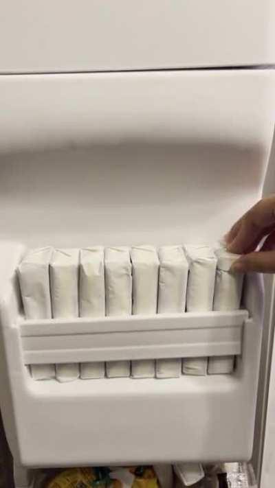 These ice cream sandwiches in the freezer door pocket