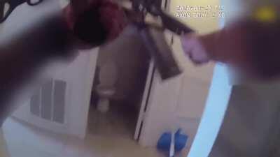 Somebody put Punisher music over this cop unleashing his inner rage after being shot.