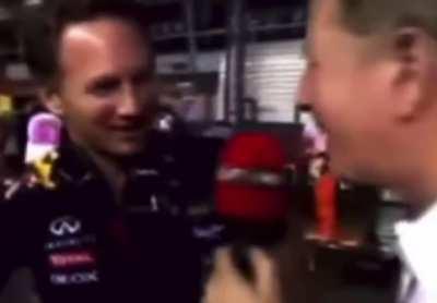 Martin Brundle roasts Cristian Horner at the 2014 Singapore GP (4k 60fps upscaled)