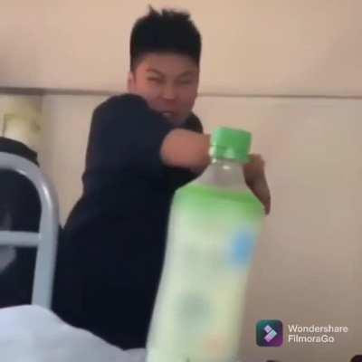 to kick the cap off the bottle