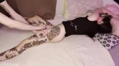 tied to the bed and forced to cum