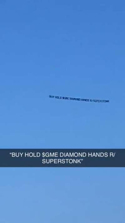 Shoutout to whoever is flying the plane over Pompano Beach! 💎 🙌🏼 $GME