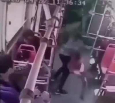 Guy overreacts to a kid kicking him