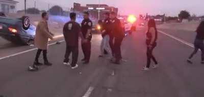 WCGW when a woman attacks camera man at the scene of the accident…