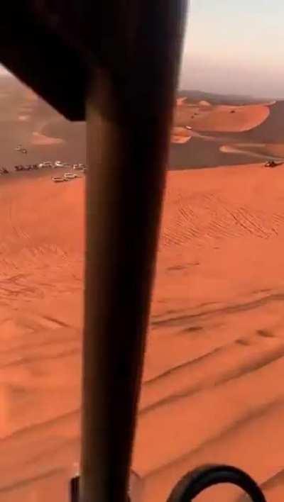 My habibi is backflippin n d desert slope...