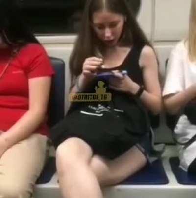 On the Metro a girl decided to powder her nose. Yes I know that she wasn't drunk or maybe she was.