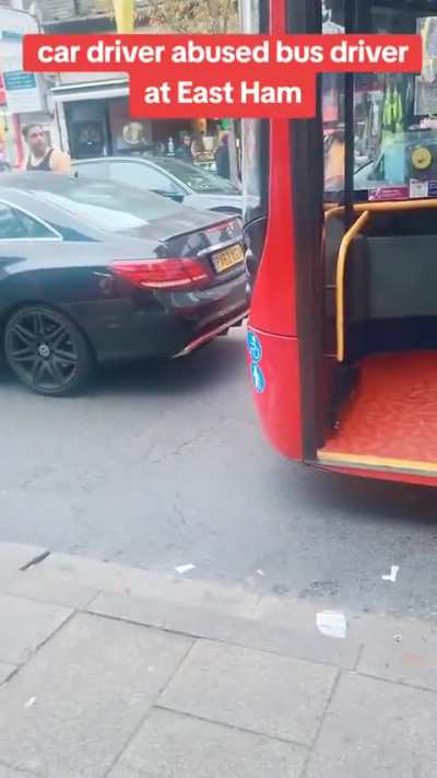 A car driver violently rammed the door of a bus with their vehicle in East Ham, London.
