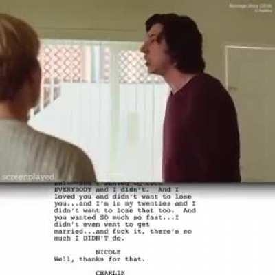 How incredible the actors are during this scene in Marriage Story