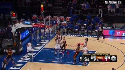[Highlight] Trae Young fouled with 27 seconds left. Knicks lose the challenge