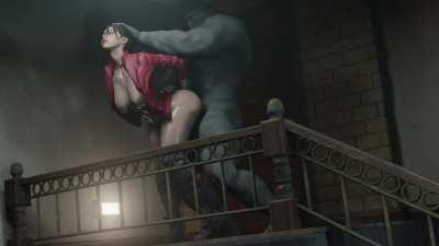 Claire vs. Mr. X (Pantsless Animations) [Resident Evil]