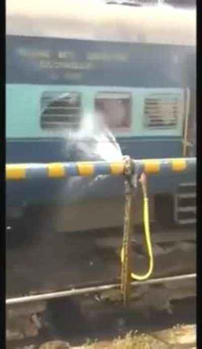 Indian railways offering free sanitisation to passengers