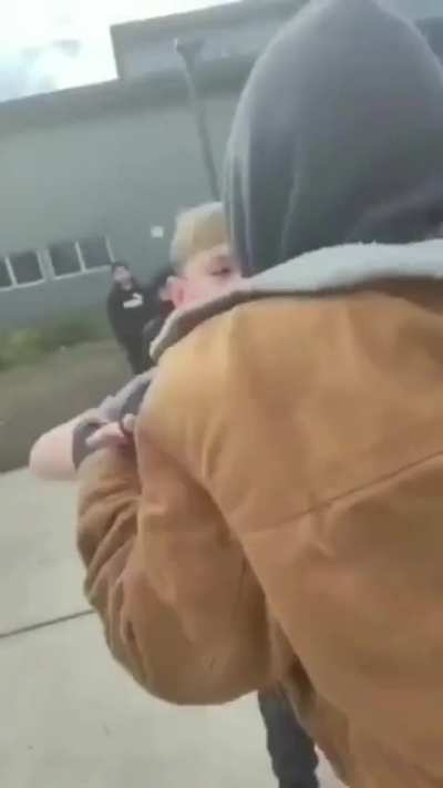 Unfair fight for brown jacket