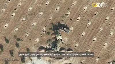 SDF destroy an M113 APC of the SNA with an FPV drone near Manbij, Syria