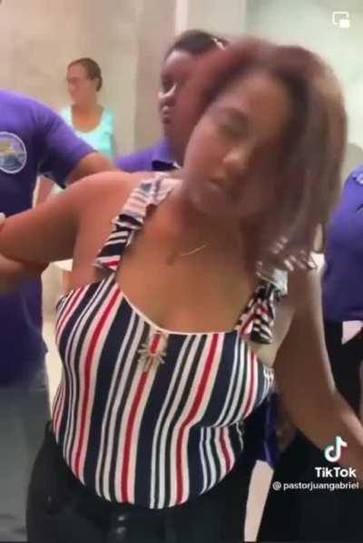 An innocent woman is being possessed by Shakira