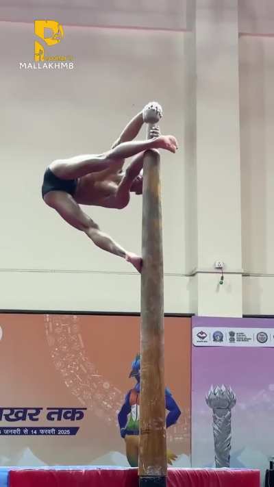 A demonstration of a traditional sport named Mallakhamb