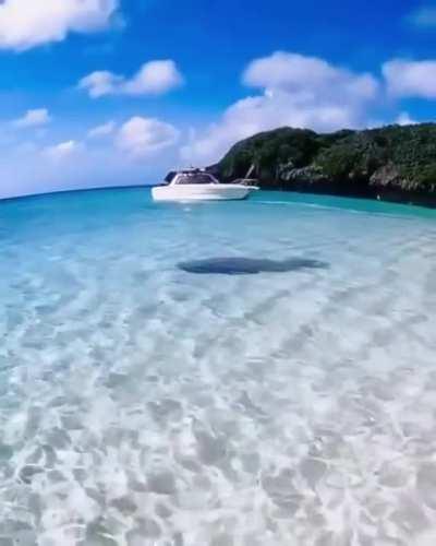Clear waters are clear in Okinawa, Japan.