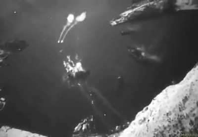 This is clearly staged. We all know that naval AA is deadly accurate and obliterates any plane in the same hemisphere