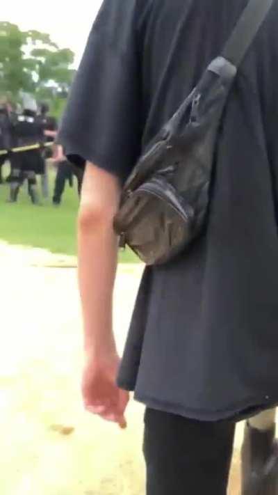 This man was saying the things everybody needs to hear right now, not being violence whatsoever, and this is the action these officers take. This is disgraceful.