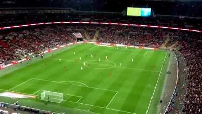 PAPER AIRPLANE launched from TOP of stadium hits Player! [England vs Peru]