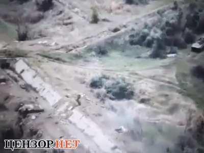 Soldiers of Armed Forces of Ukraine on one IFV attack fortified Russian positions and force occupiers to flee. Source:  