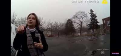 Karen attempts to prevent police from apprehending a domestic abuse suspect