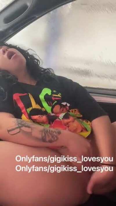 Public DARE! Car wash pussy play