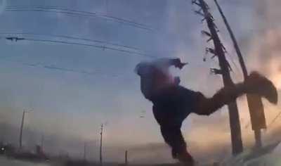 Counterflowing rider hit oncoming vehicle