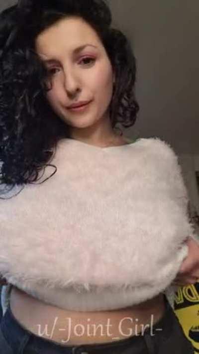 I saw you staring at my tits all day, It's time to give em a proper look