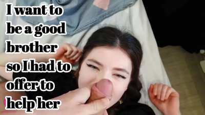 Cum on sister's face 