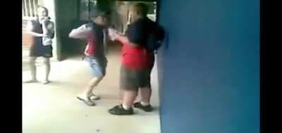 Bigger kid gets sick of being bullied. Western Sydney, Australia 2011
